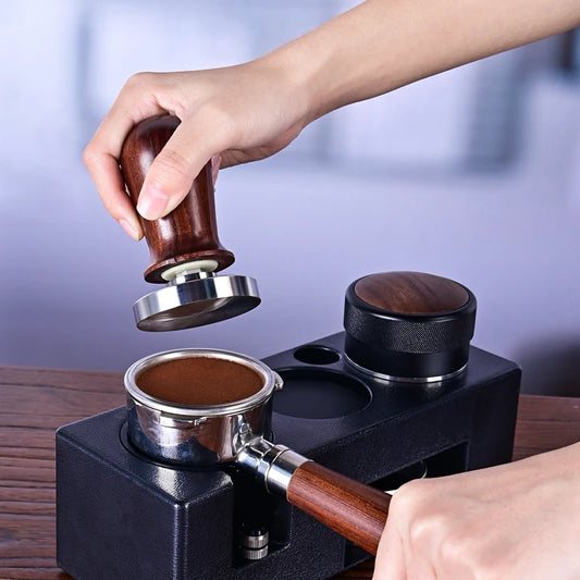 Barista Tool  Espresso Tamper Holder Black White ABS Station Coffee Knock Box Multifunction Coffee Tamper Portafilter