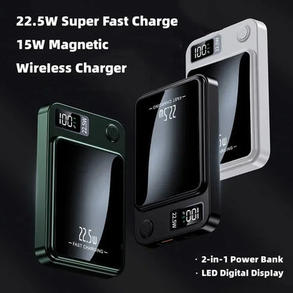 22.5W Magnetic Power Bank Wireless Fast Charging Portable Charger External Auxiliary Spare Battery for IPhone Magsafe Powerbank