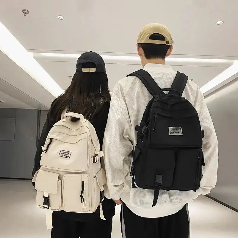 Backpack Large Capacity Light Simple Travel Bag Canvas Backpack Student School Bag Nylon Student Zipper Backpack
