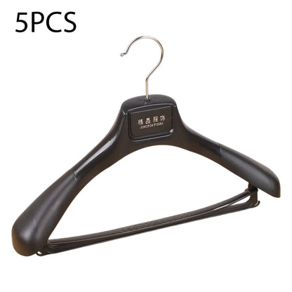5Pcs Wide Shoulder Plastic Clothing Hanger,Suit Clothes Hanger Seamless Coat Drying Racks ,Wardrobe Room Storage Organizer