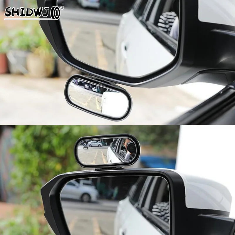 360° Adjustable Car Mirror Wide Angle Side Rear Mirrors Blind Spot Snap Way For Parking Auxiliary Rear View Mirror Accessories
