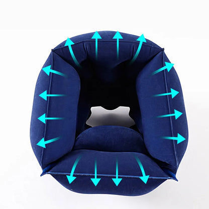 Inflatable Travel Pillow Travel Accessories For Long Haul Flights,Cars,Buses,Trains,Office Napping Sleeping Gray