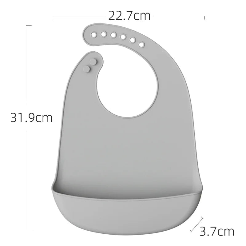 Eating Enlarged and Widened Bib Waterproof Silicone Super Soft and Light Feeding Complementary Food Children's Bib Saliva Pocket