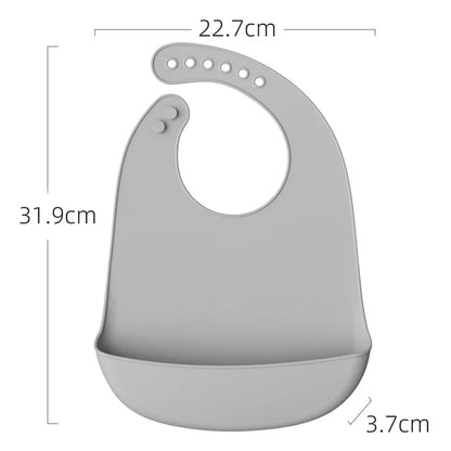 Eating Enlarged and Widened Bib Waterproof Silicone Super Soft and Light Feeding Complementary Food Children's Bib Saliva Pocket