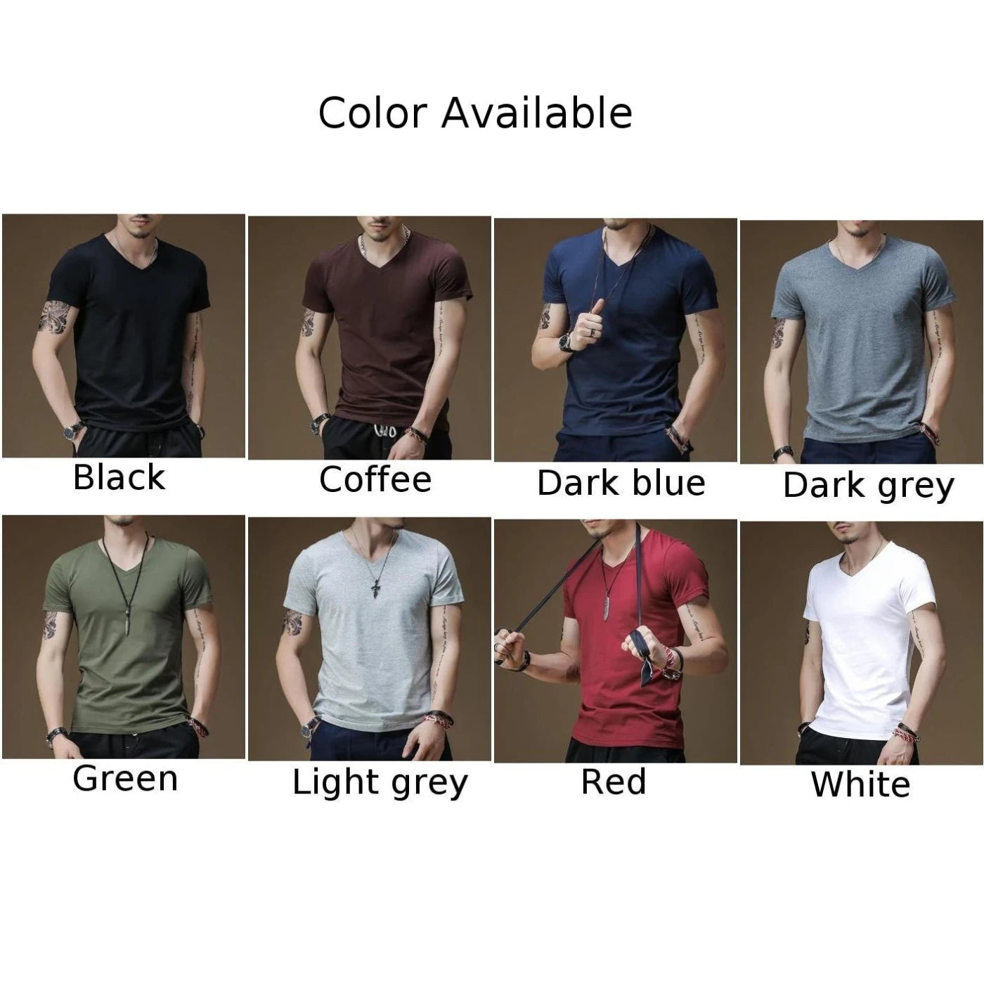 Mens T Shirt Solid Colour V Neck Short Sleeve Top T Shirt Leggings Gym Wear
