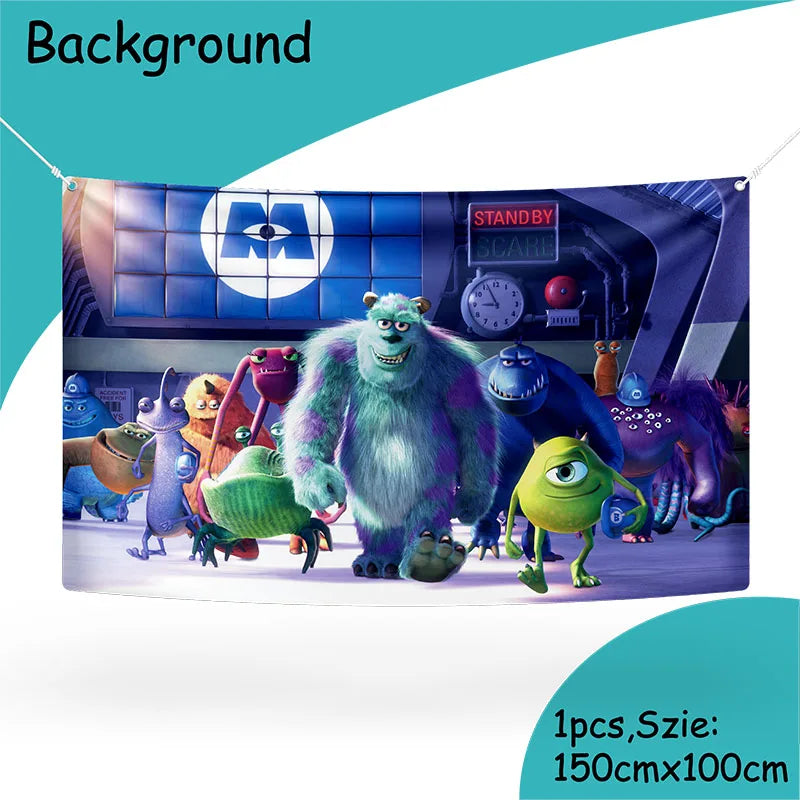 MINISO Monsters University Theme Birthday Party Decoration Party Supplies Hot Videos Scene Decoration Balloon Party Supplies