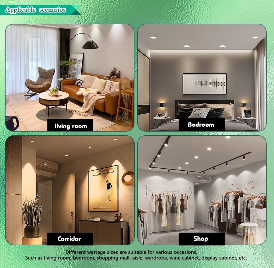 LED Downlight 5W 9W 12W 15W 18W White Body Round Led Ceiling Light DC 12V 24V AC 110V 220V Bedroom Kitchen Indoor LED Lighting