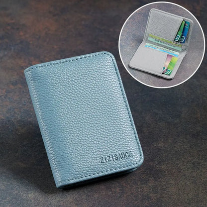 Multi-card Slot Solid Color Portable Leather Card Case Universal Bank Card Credit Card ID Bus Card Holder Travel Card Organizer