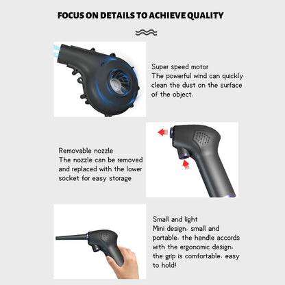 Cordless Air Duster Handheld Rechargeable Dust Blower Cordless Dust Collector for Computers Electronic Equipment