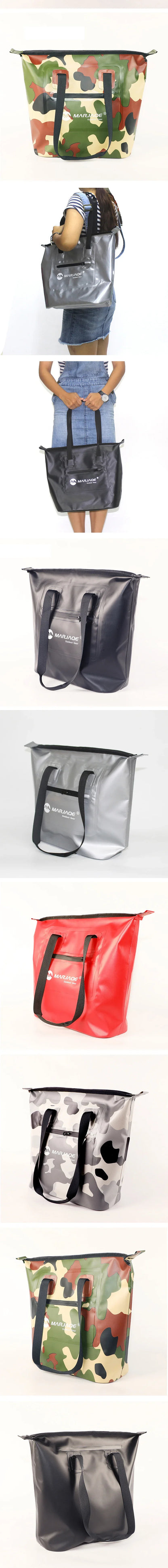 Waterproof Tote Beach Bag with Airtight Zipper Duffel Bag Dry Saddle Luggage Storage Beach Rafting Motorcycle Swimming Bags