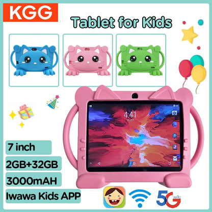 Tablet Kids Android 7 Inch 32GB 5G WiFi Bluetooth Toddlers Tablet PC Toddler Educational Learning Toys Children Boy Girl Gifts