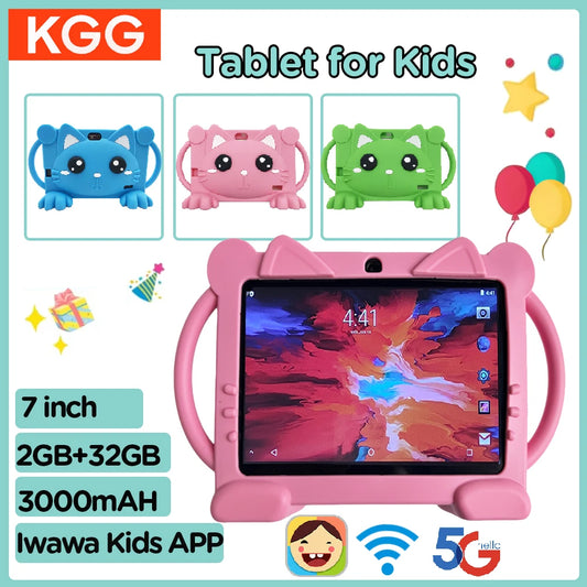 Tablet Kids Android 7 Inch 32GB 5G WiFi Bluetooth Toddlers Tablet PC Toddler Educational Learning Toys Children Boy Girl Gifts