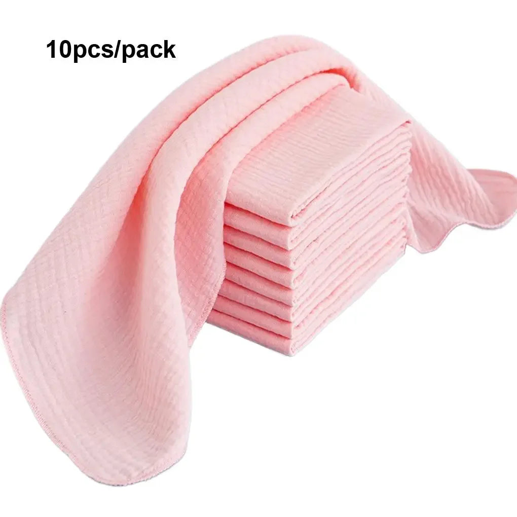 10PCS Baby Gauze Diapers 100% Cotton Baby Nappy for Newborn Changing 43x45cm Washable Reusable Double Layer Soft Baby Towels
