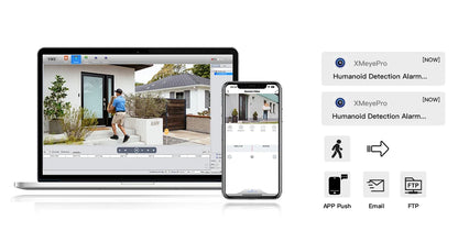 XMeye 6MP 8MP 3.6mm Security POE Audio Red&Blue Warning Lights Onvif Video Surveillance Security