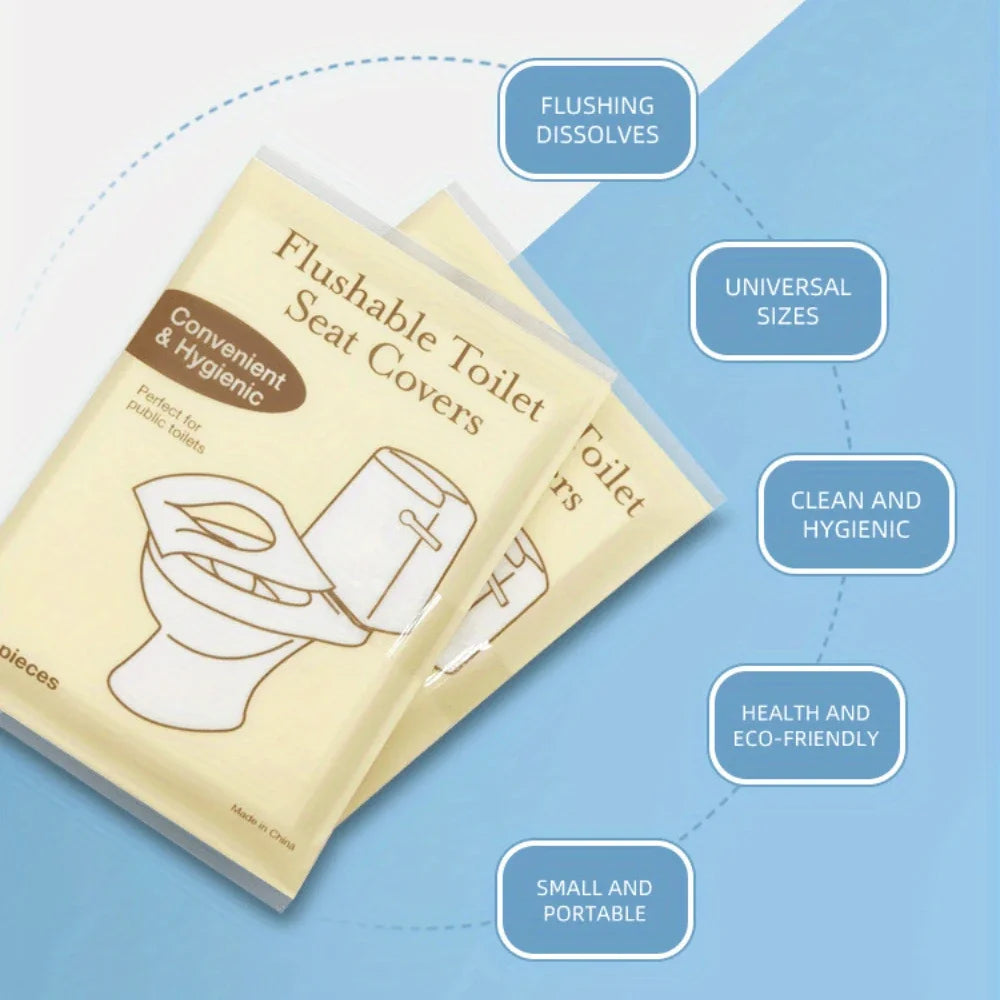 Disposable Toilet Seat Cover Portable Travel Camping Hotel Bathroom Toilet Mat Pads Degradable Soluble Water Toilet Covers Paper