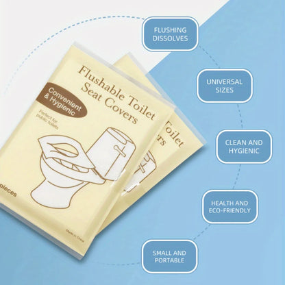 Disposable Toilet Seat Cover Portable Travel Camping Hotel Bathroom Toilet Mat Pads Degradable Soluble Water Toilet Covers Paper