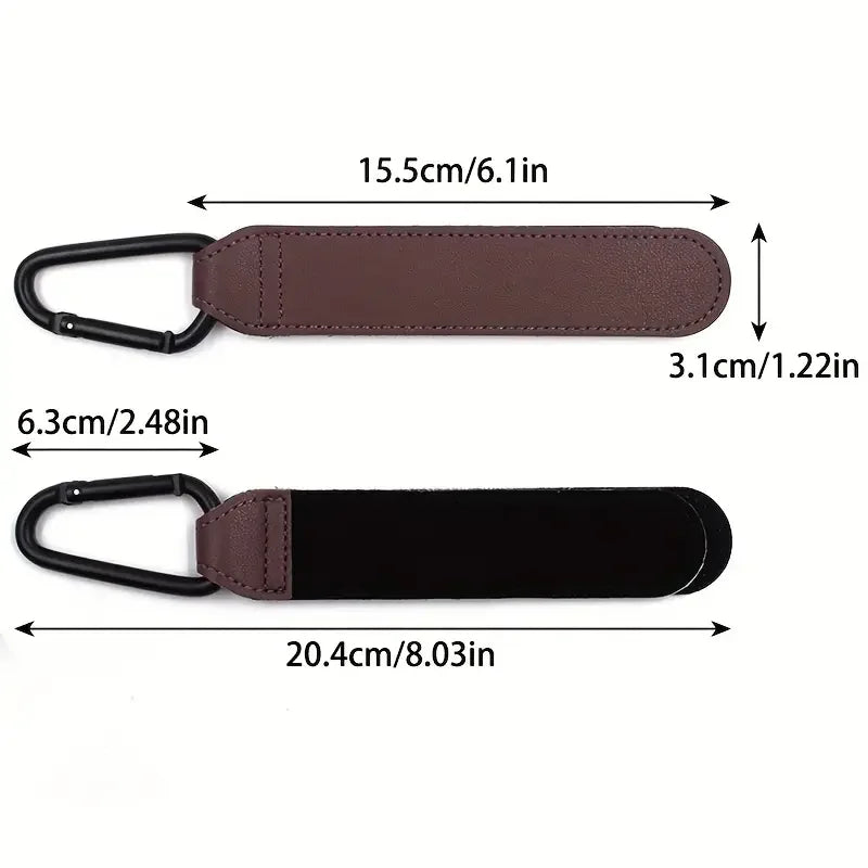 Stroller Hooks Baby Diaper Bag Hook Stroller Organize PU Leather Adjustable Pram Multi-function Hook Strong Bearing High Quality