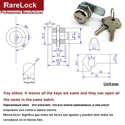 Cash Box Cam Lock for POS Machine Cash Drawer DIY Furniture Hardware Rarelock 1015 G