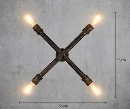 Industrial Style Wall Lamp Living Room Personalized Creative Gear Water Pipe Bedroom Decorative Wall Hangings Wall Retro Lamps