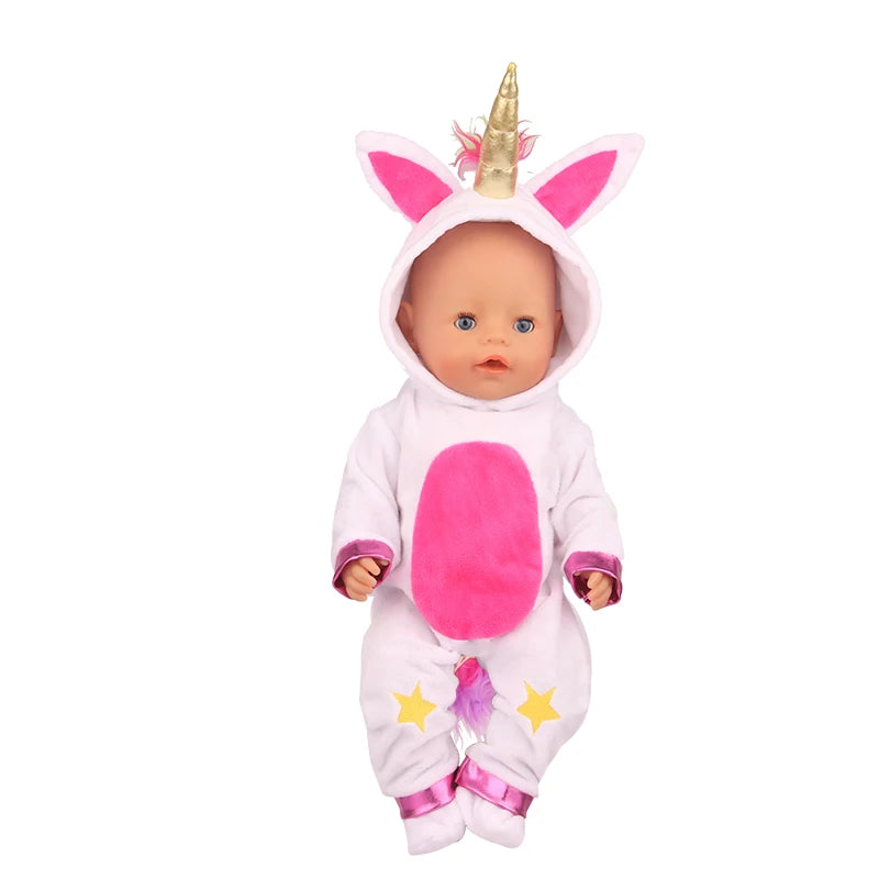 Toy Accessories Five Colors  Fit 18 inch 43cm Doll Clothes Born Baby Animal  Doll Clothes Suit For Baby Halloween Festival Gift