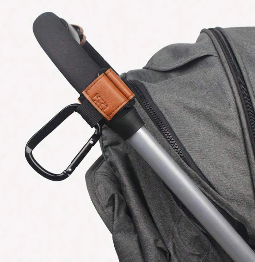 1/2pcs PU Leather Baby Bag Stroller Hook Pram Cart Organizer 360 Degree Rotatable Hook High-quality Crochet Stroller Accessories