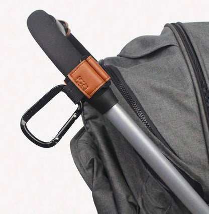 1/2pcs PU Leather Baby Bag Stroller Hook Pram Cart Organizer 360 Degree Rotatable Hook High-quality Crochet Stroller Accessories
