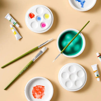 6 Wells Ceramic Artist Paint Palette Watercolor Mixing Tray Paint Tray Rectangle Shape Gouache Ceramic Palette Art Supplies