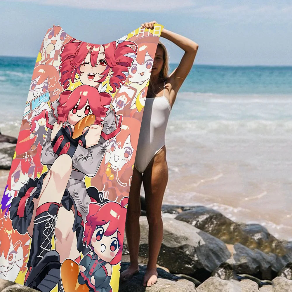 T-TETO K-Kasane Anime Cartoon Beach Towel Cute Kawaii Room Decor Bath Girls Children Hand Towels For Bathroom Shower