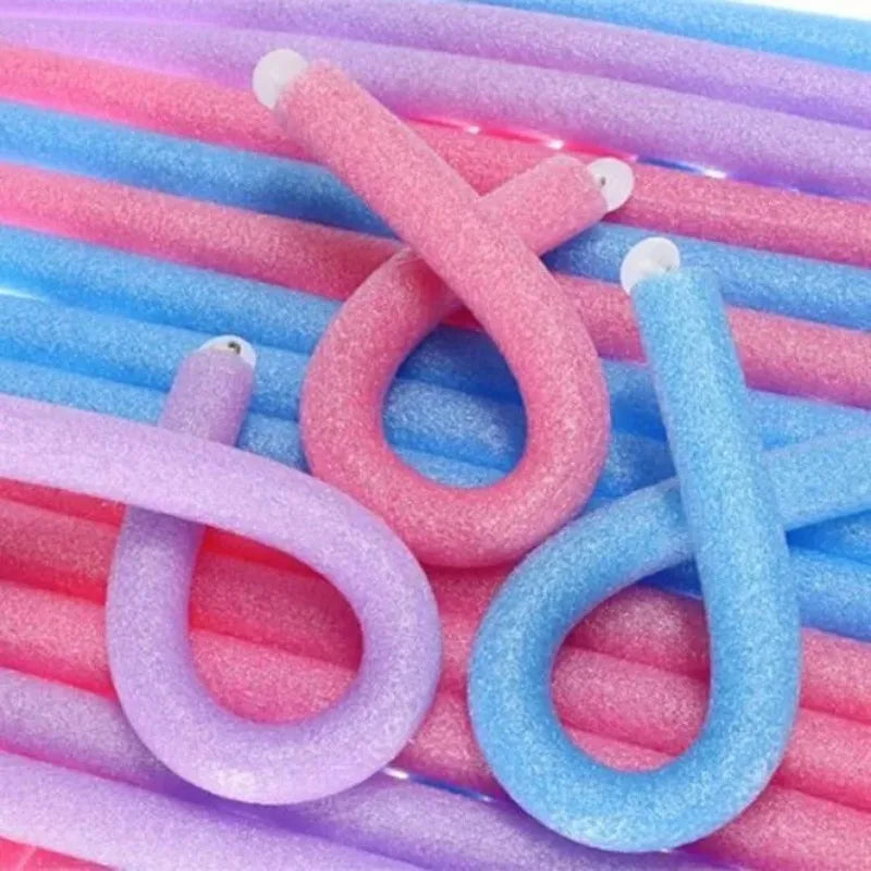 헤어10pcs Flexible Hair Curling Rod Hair Curler Makers Soft Foam Bendy Twist Curls Flexi Rollers Styling Tools Hair Roller No Heat