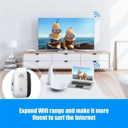 Compact WiFi Extender Wireless Signal Booster Repeater AP Mode Dual Band 300Mbps for Home Router Works with Most Routers