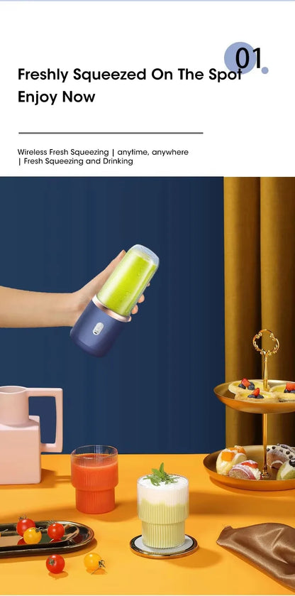 Portable Fruit Juicer Electric Juicer Blender Mini Juicer Cup USB Rechargeable Juice Blenders Fruit Mixer Wireless Juicer Bottle