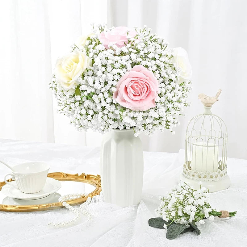 61cm Artificial Flowers Babys Breath Bouquet Plastic Gypsophila Fake Flowers for Home Decor Party Wedding Decorations Table Vase