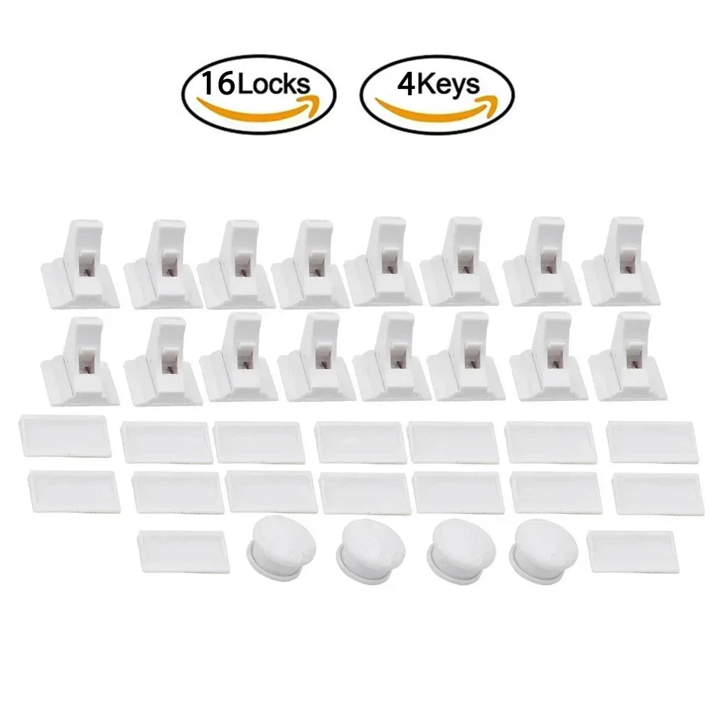 Child Safety Lock with Magnetic Keep Your Kids Safe Children's Lock Ideal Drawer Cabinet Door Safety for Toddler Baby Protection