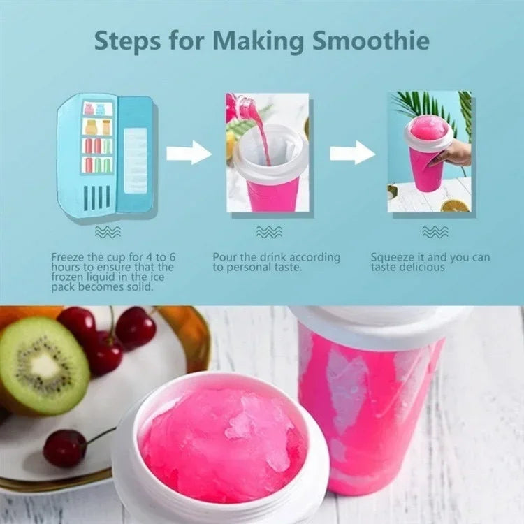 Smoothie Cups Shaking Cup Large Capacity Homemade Smoothies Juice Ice Cream Milkshake Squeeze Bottle Cooling Cup Kitchen Tools
