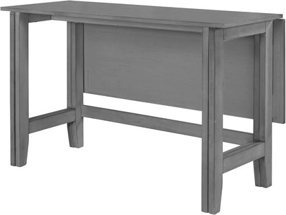 Farmhouse Drop Leaf Folding Dining Table, Space Saving Flip Top Dining Kitchen Table for 4, Solid Wood Extendable Dining Room