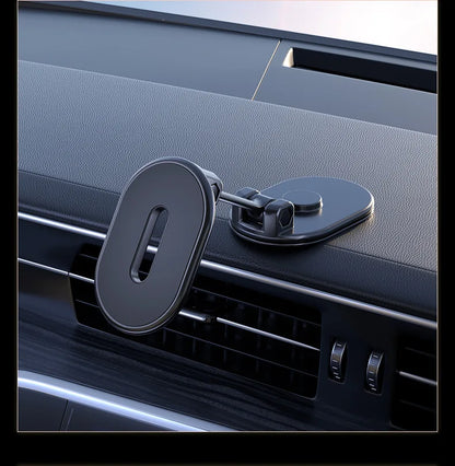 Magnetic Car Phone Holder Alloy Folding Strong Magnet 360 Rotation Universal Dashboard Mount for Smartphones Tablets