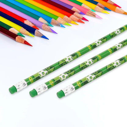 12 Pcs Football Pencils Sports Wooden Lead Pencils Smooth Writing Drafting Pencils Office Supplies Gift Stationery