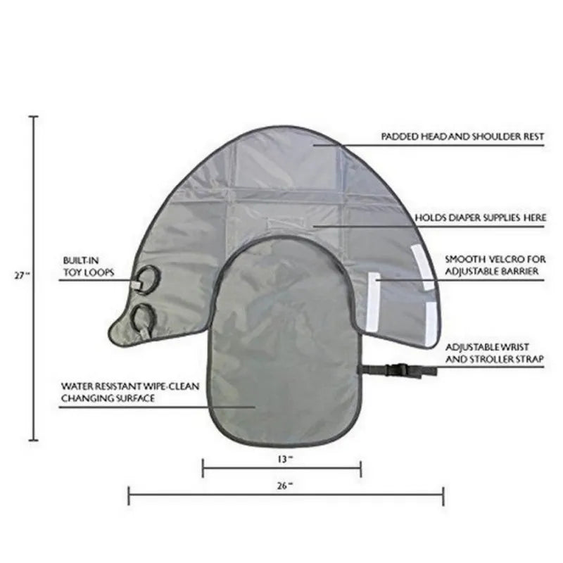 3-in-1 Portable Diaper Changing Pad Clutch with Barrier Foldable Clean Hands Changing Station Soft Flexible Travel Mat