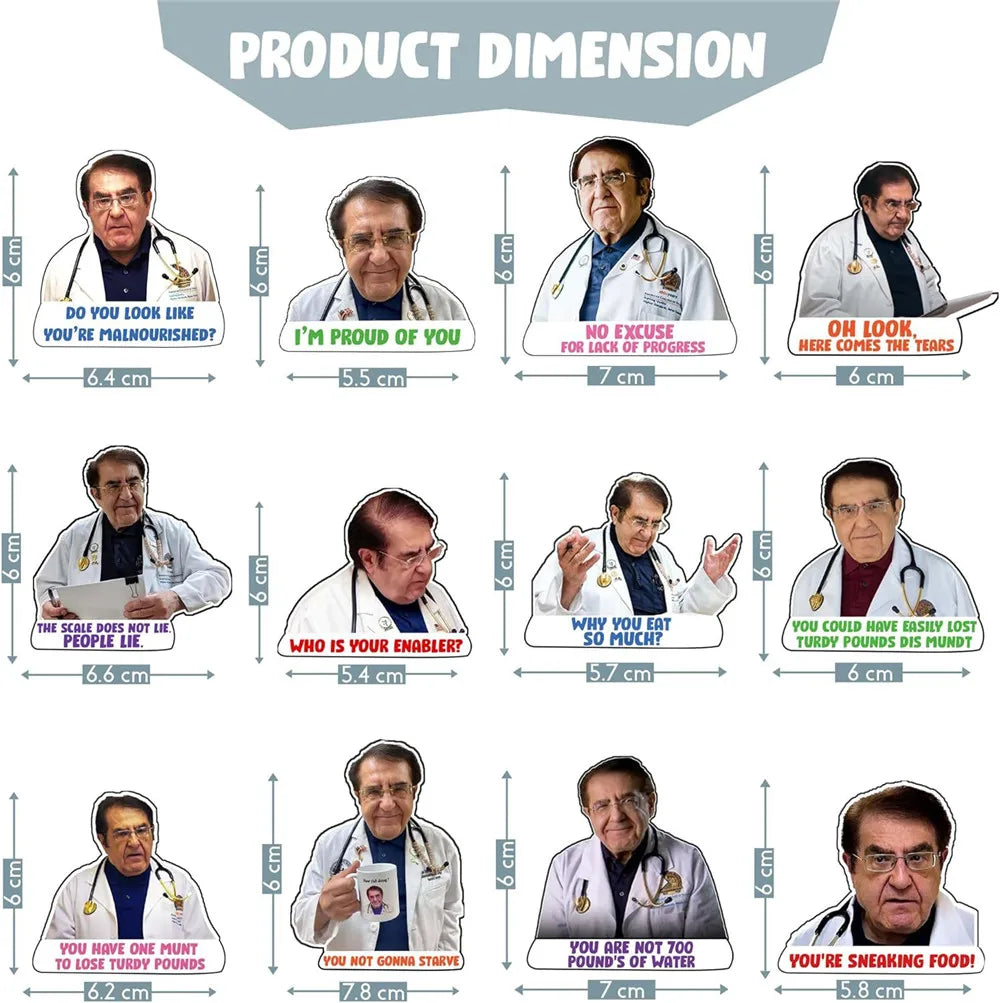 12Pcs Dr Now Magnets Funny Dr. Nowzaradan Fridge Magnet Kitchen Strong Fridge Magnets Cute Magnetic Accessories for Refrigerator