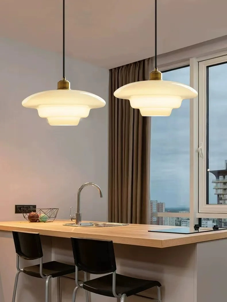 Nordic LED Glass Pendant Lamp Loft Home Decorativon Dinning Room Hanging Light Kitchen Island Bedrrom Bedside E27 Modern Fixture