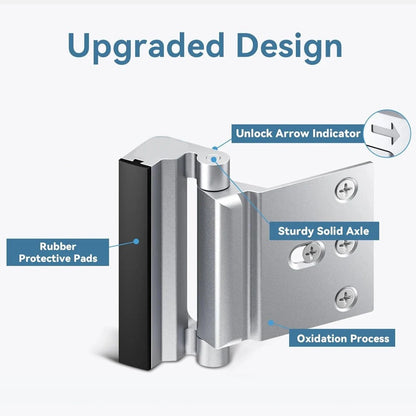 New Home Security Door Lock Aluminum Alloy Anti-theft Door Lock Childproof Door Reinforcement Lock with 3 Inch Stop
