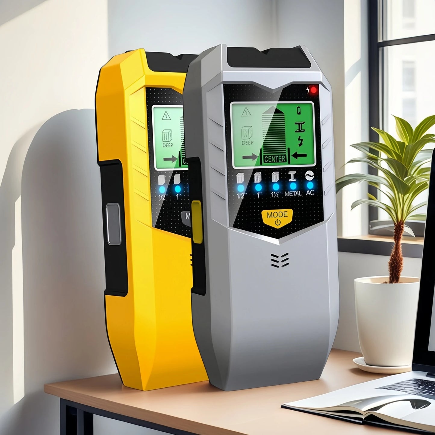 5-in-1 Handheld Wall Metal Detector - Scanner for Metal, Wires, Timber Studs, and Currents, Precise Wall Measurement Tool