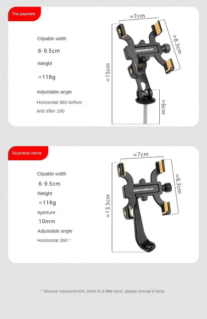 Bicycle Mountain Bike Four Claw Mobile Phone Stand Outdoor Sports Aluminum Alloy Mobile Phone Stand Cycling Mobile Phone Stand