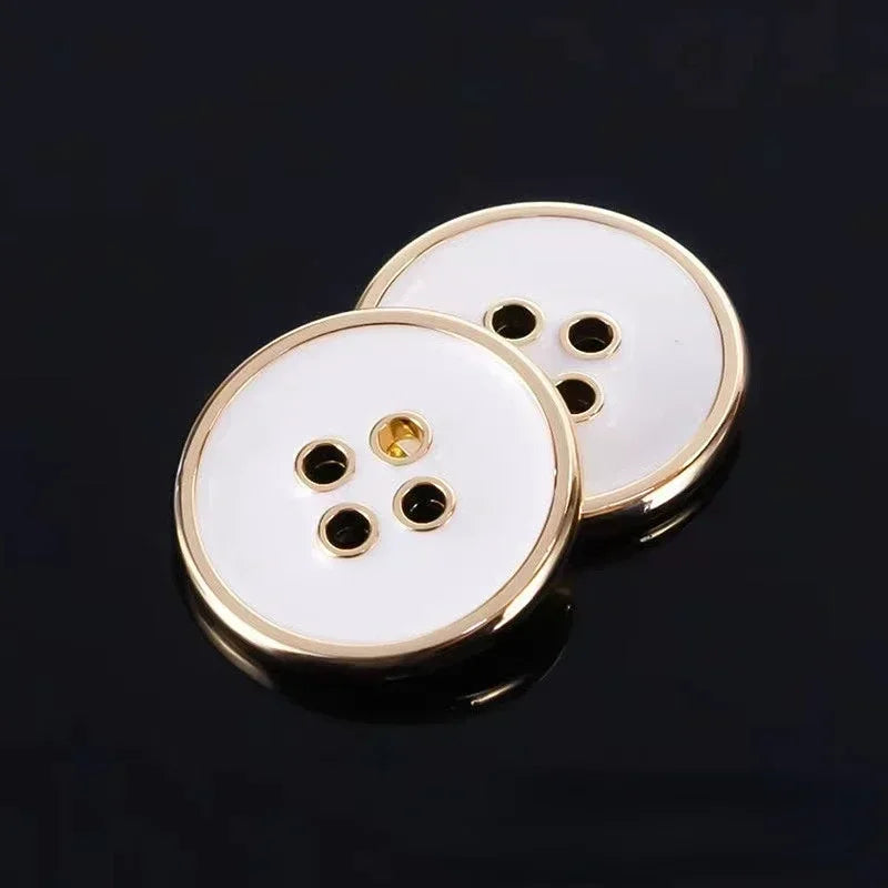 10pcs High Quality Metal Buttons 10.5/15/20mm 4-hole Round Buttons Fashion Apparel Sewing Accessories