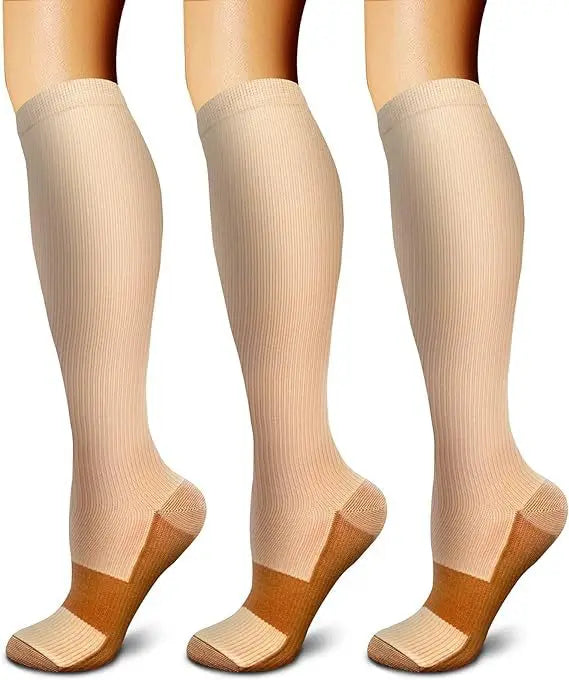 Sports Men Women Nurse Compression Socks 3 Pairs  Women's Calf Stocking Running Calf Elastic Long Compression Socks