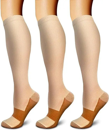 Sports Men Women Nurse Compression Socks 3 Pairs  Women's Calf Stocking Running Calf Elastic Long Compression Socks