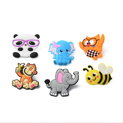 6-12  Animal Ocean Shaped Straws Party Party Gifts Reusable Children's Straws Party Party Supplies Provide Free Cleaning Brushes