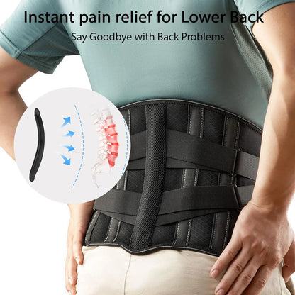 Back Brace for Lower Back Pain Relief Men Women,Breathable Back Support Brace with 3D Lumbar Support Pad for Lifting At Work
