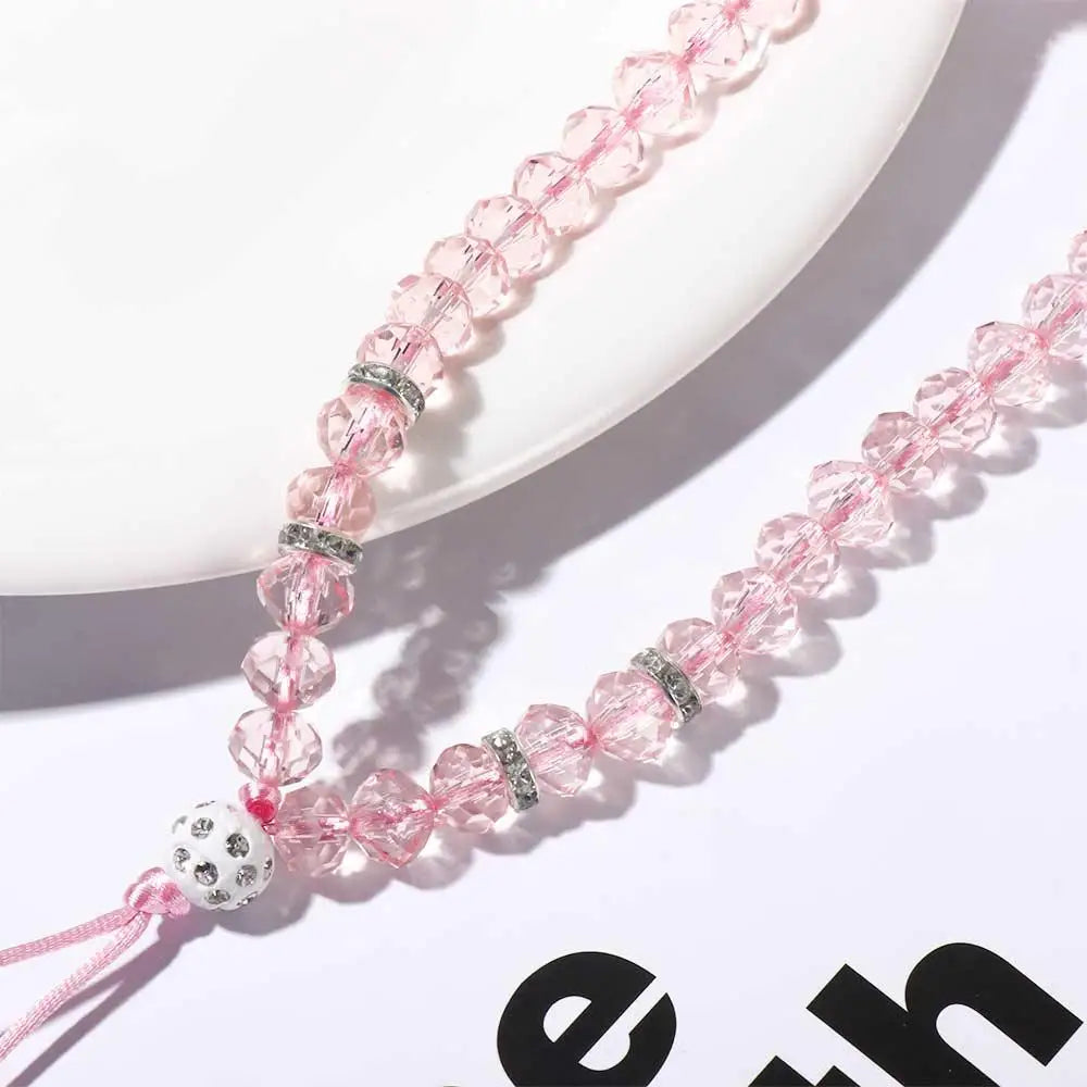 Beads Wrist Strap Hand Wrist Lanyard Phone Charm Mobile Phone Chain Crystal Phone Straps Mobile Phone Straps Phone Lanyards