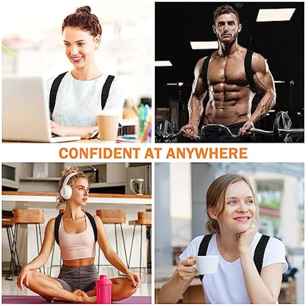 1 Pc Adjustable Posture Corrector With Breathable Upper Back Support Relieves Neck Shoulder And Back Pain Hunchback Correction